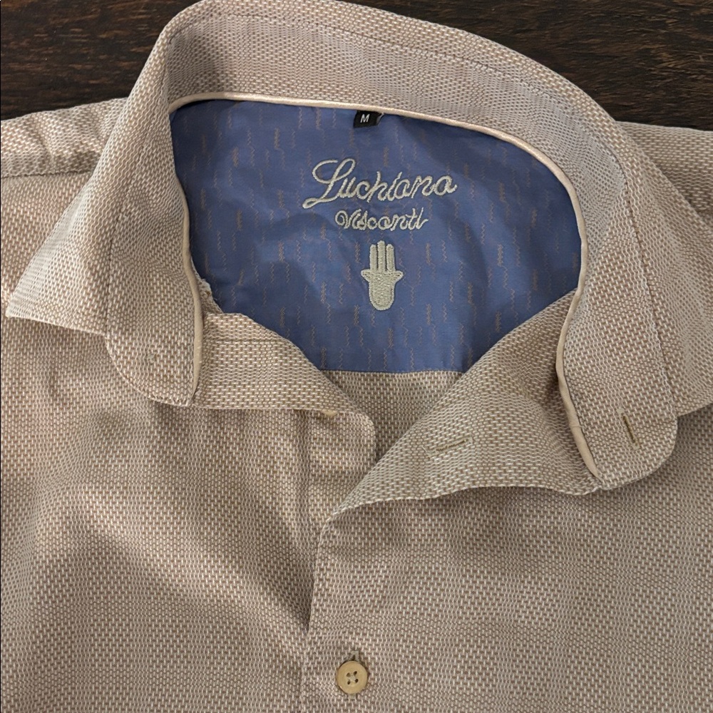 Luciano Visconti one piece collar shirt. Sz M